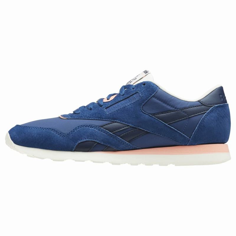 Tenisi Reebok Classic Nylon Barbati Albastri/Bleumarin/Roz Romania BF5211XZ
